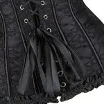 Corset victorien noir jacquard (vue lacets dorsaux) Corset victorien noir jacquard (vue lacets dorsaux)