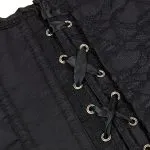Corset victorien noir jacquard (vue cache-lacets) Corset victorien noir jacquard (vue cache-lacets)