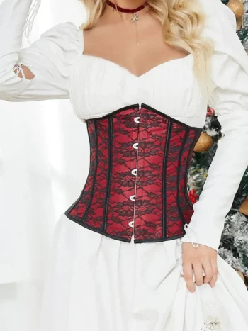Serre taille rouge et noir floral