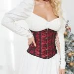 Corset serre taille rouge et noir fleuri 3 Corset serre taille rouge et noir fleuri 3