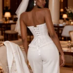 Corset blanc avec broderies Aurora