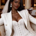 Corset blanc avec broderies Aurora