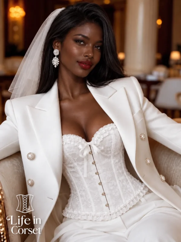 Corset blanc avec broderies Aurora