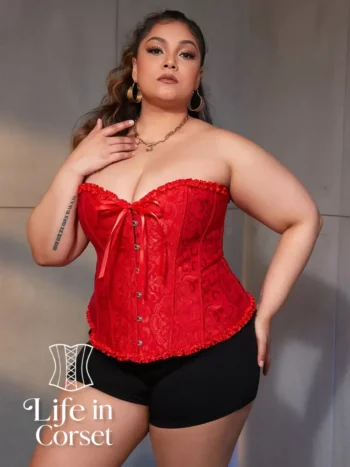 Corset bustier rouge brodé Victoria