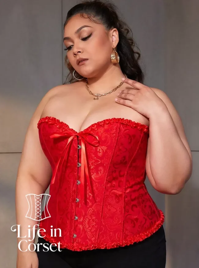 Corset bustier rouge brodé Victoria (profil) Corset bustier rouge brodé Victoria (profil)