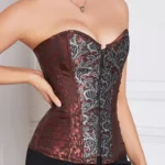 Corset marron et gris à fermeture éclair (profil) Corset marron et gris à fermeture éclair (profil)