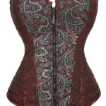 Corset marron et gris à fermeture éclair (vue réelle) Corset marron et gris à fermeture éclair (vue réelle)