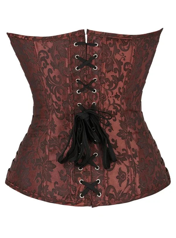 Corset marron et gris à fermeture éclair (vue réelle, dos) Corset marron et gris à fermeture éclair (vue réelle, dos)