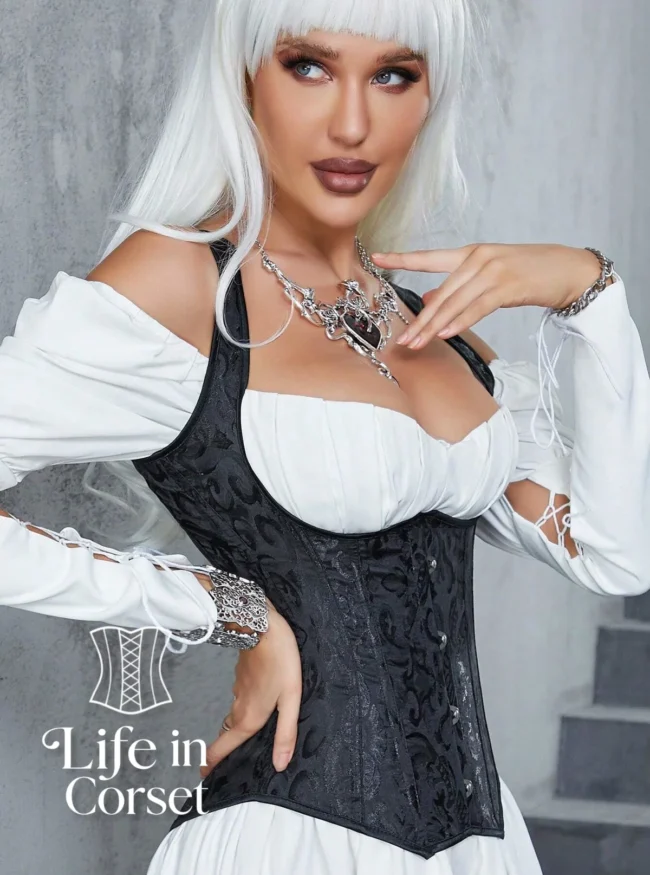 Corset serre taille à bretelles Gwendolyn (profil droit) Corset serre taille à bretelles Gwendolyn (profil droit)