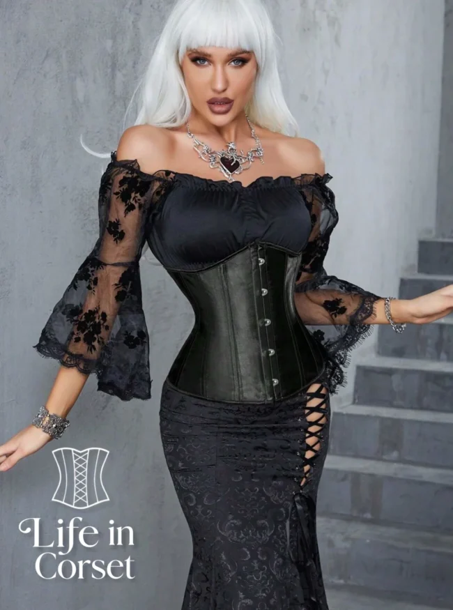 Corset serre taille noir en satin Elvira Corset serre taille noir en satin Elvira
