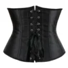 Corset serre taille noir en satin Elvira (vue réelle, dos) Corset serre taille noir en satin Elvira (vue réelle, dos)