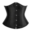 Corset serre taille noir en satin Elvira (vue réelle, face) Corset serre taille noir en satin Elvira (vue réelle, face)
