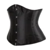 Corset serre taille noir en satin Elvira (vue réelle, profil) Corset serre taille noir en satin Elvira (vue réelle, profil)