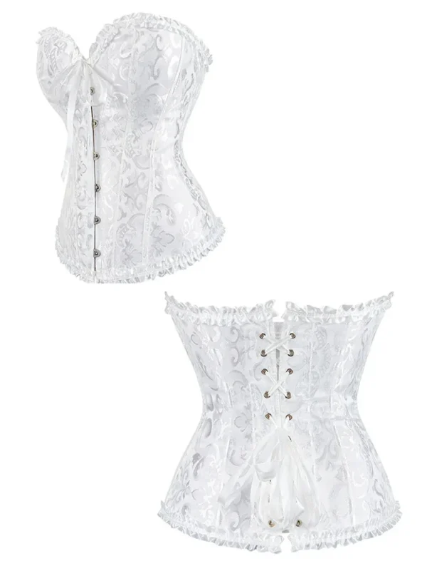 corset blanc avec broderies (vue réelle, dos et profil) corset blanc avec broderies (vue réelle, dos et profil)