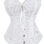 corset blanc avec broderies (vue réelle, face)