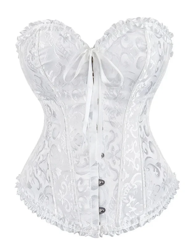 corset blanc avec broderies (vue réelle, face) corset blanc avec broderies (vue réelle, face)