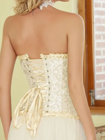 corset bustier jaune or (arrière)