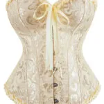 corset bustier jaune or (vue réelle de face)