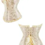 corset bustier jaune or (vue réelle profil et arrière)