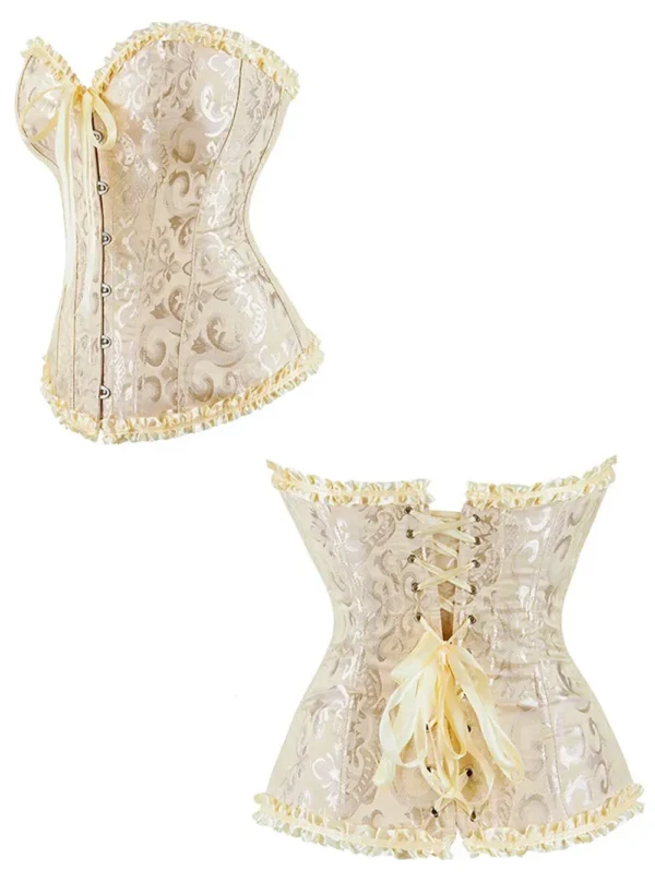 corset bustier jaune or (vue réelle profil et arrière) corset bustier jaune or (vue réelle profil et arrière)