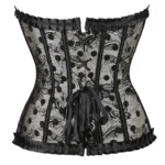 corset gris et dentelle (vue réelle, arrière) corset gris et dentelle (vue réelle, arrière)