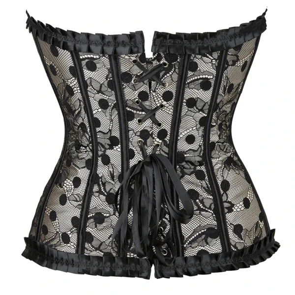 corset gris et dentelle (vue réelle, arrière) corset gris et dentelle (vue réelle, arrière)
