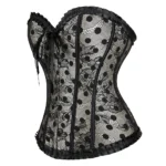 corset gris et dentelle (vue réelle, profil) corset gris et dentelle (vue réelle, profil)