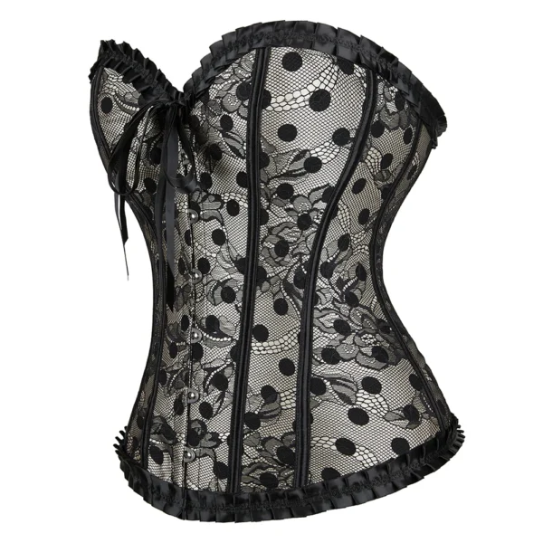 corset gris et dentelle (vue réelle, profil) corset gris et dentelle (vue réelle, profil)