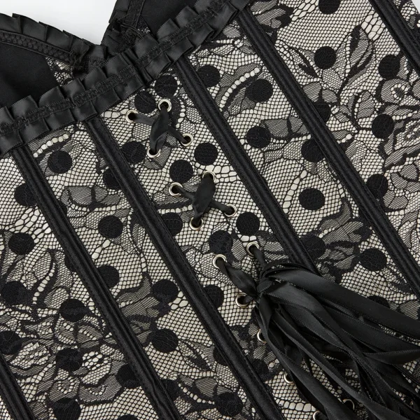 corset gris et dentelle (zoom sur dos et lacets) corset gris et dentelle (zoom sur dos et lacets)