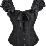 corset noir à bretelles larges (real shot face) corset noir à bretelles larges (real shot face)