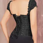 corset noir à bretelles larges (vue de dos) corset noir à bretelles larges (vue de dos)