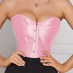 corset rose en satin corset rose en satin