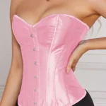 corset rose en satin (profil) corset rose en satin (profil)