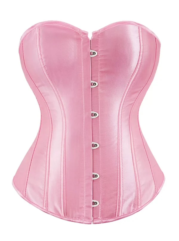 corset rose en satin (real shot) corset rose en satin (real shot)