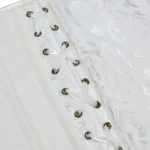 corset serre taille blanc (vue du cache sous lacets) corset serre taille blanc (vue du cache sous lacets)