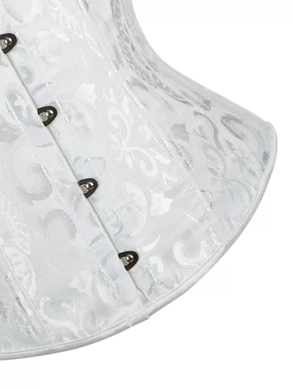 corset serre taille blanc (zoom sur partie inférieure) corset serre taille blanc (zoom sur partie inférieure)