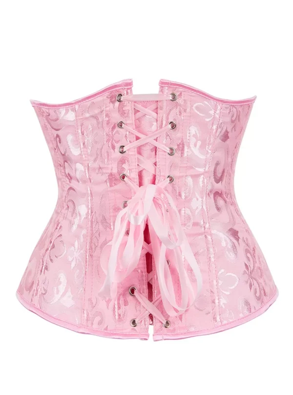 corset serre taille rose (vue réelle, dos) corset serre taille rose (vue réelle, dos)