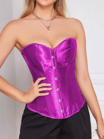 corset violet en satin corset violet en satin