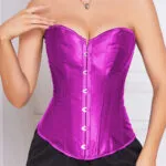 corset violet en satin (vue de face)