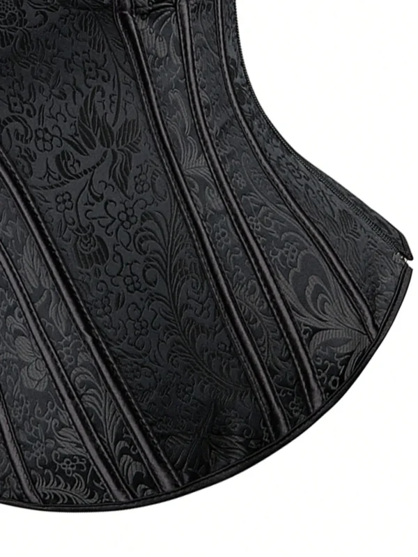 Bustier corset noir à bretelles (zoom partie inférieure) Bustier corset noir à bretelles (zoom partie inférieure)