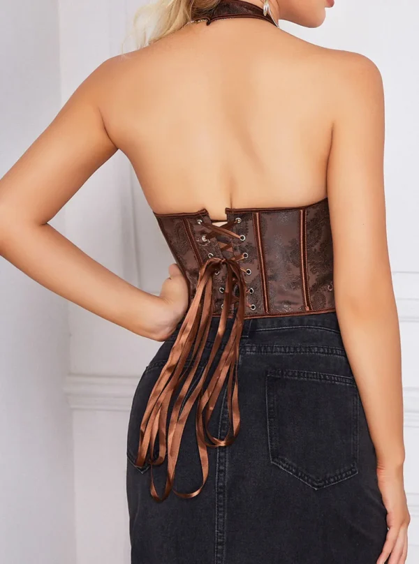 Bustier dos nu et bretelles marron Luna (2) Bustier dos nu et bretelles marron Luna (2)