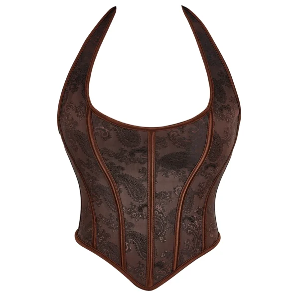 Bustier dos nu et bretelles marron Luna (vue réelle, face) Bustier dos nu et bretelles marron Luna (vue réelle, face)