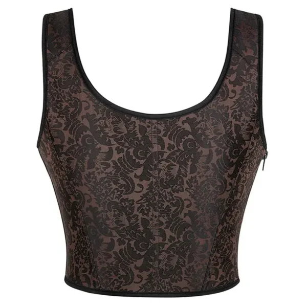 Bustier moyen âge médiéval marron Aliénor (vue réelle, dos)