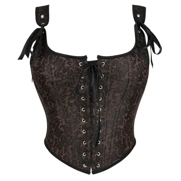 Bustier moyen âge médiéval marron Aliénor (vue réelle, face)