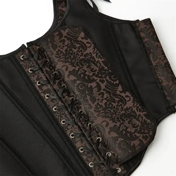 Bustier moyen âge médiéval marron Aliénor (zoom intérieur)