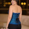 Corset bleu victorien Nova (dos) Corset bleu victorien Nova (dos)
