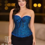 Corset bleu victorien Nova (face) Corset bleu victorien Nova (face)