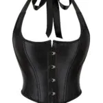bustier en satin noir élégant Yara (vue réelle, face) bustier en satin noir élégant Yara (vue réelle, face)
