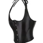 bustier en satin noir élégant Yara (vue réelle, profil) bustier en satin noir élégant Yara (vue réelle, profil)