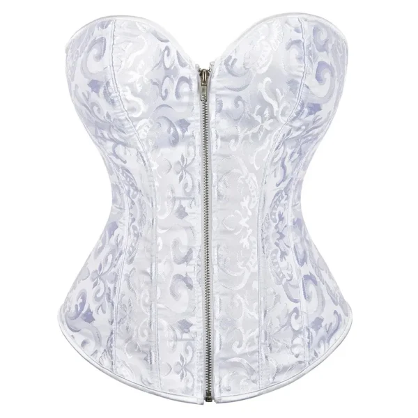 corset à fermeture éclair blanc Nina (vue réelle, face) corset à fermeture éclair blanc Nina (vue réelle, face)